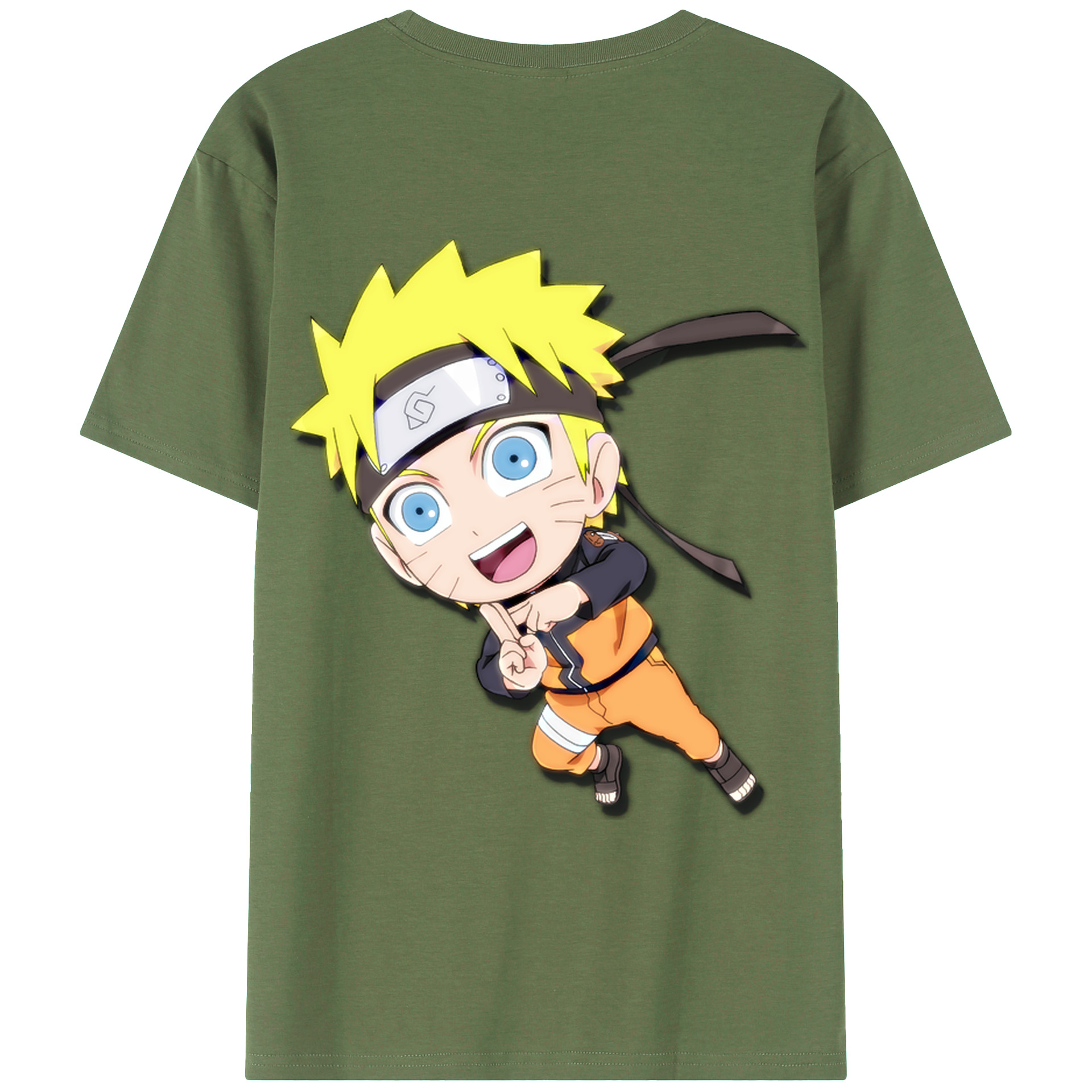 （画像用） NARUTO -ナルト- うずまき ナルト Uzumaki Naruto 綿100％ メンズ半袖Tシャツ（バックプリント） 通気性